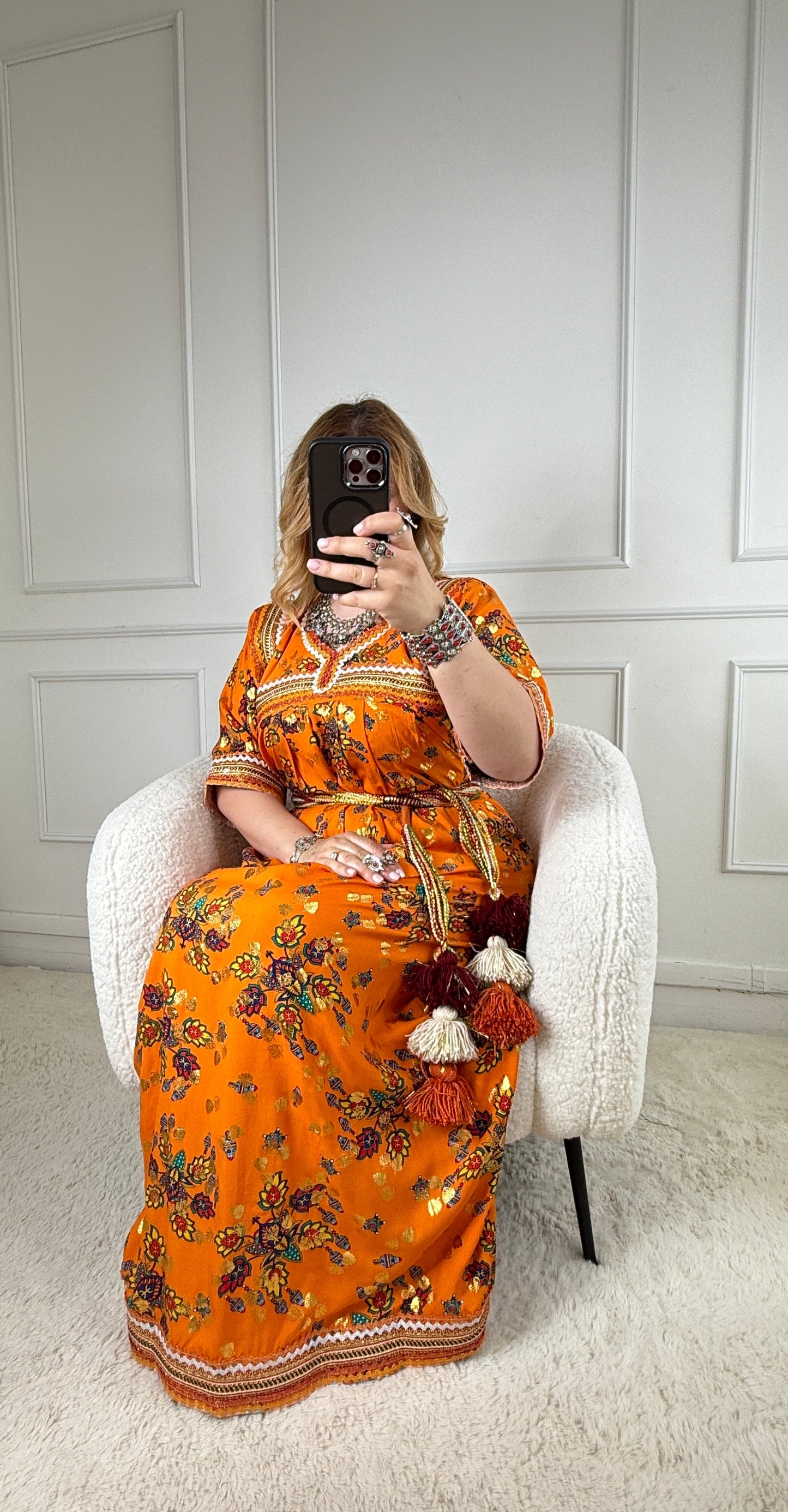Robe de maison kabyle — Modèle Mounia Yelli