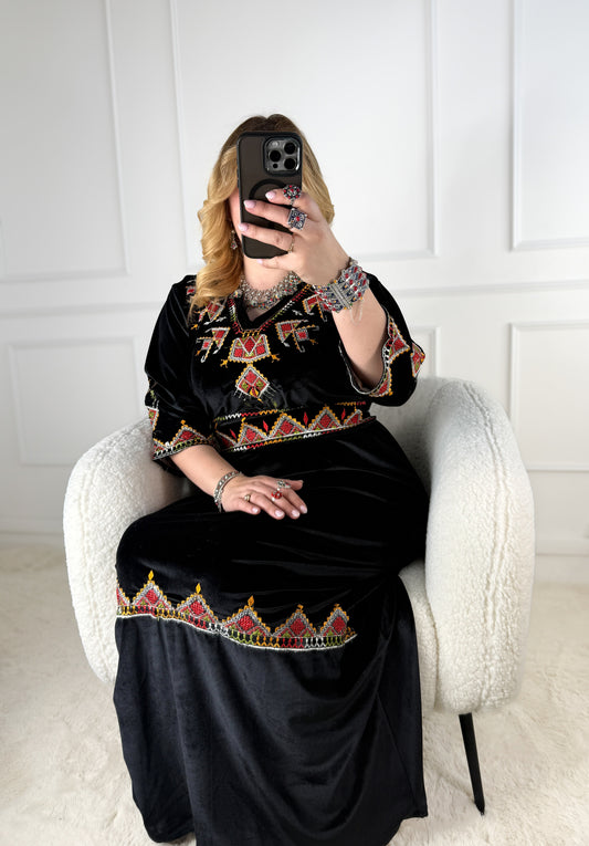 Robe kabyle en velours – Modèle Feriel
