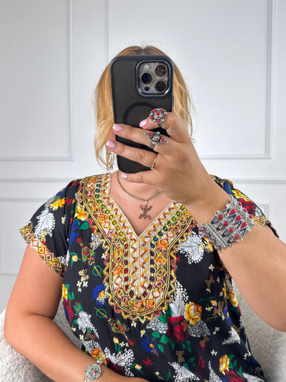 Robe de maison kabyle — Modèle Samira Yelli