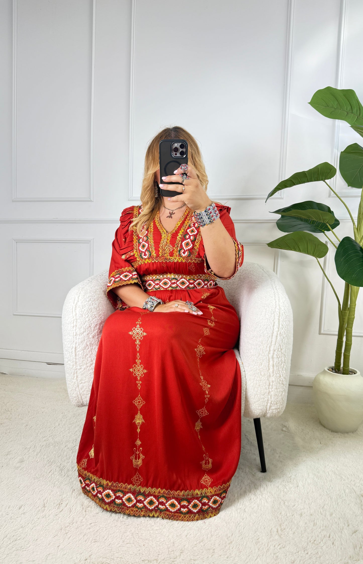 Robe d’hôtesse kabyle — Modèles Lylia Demi manches Yelli