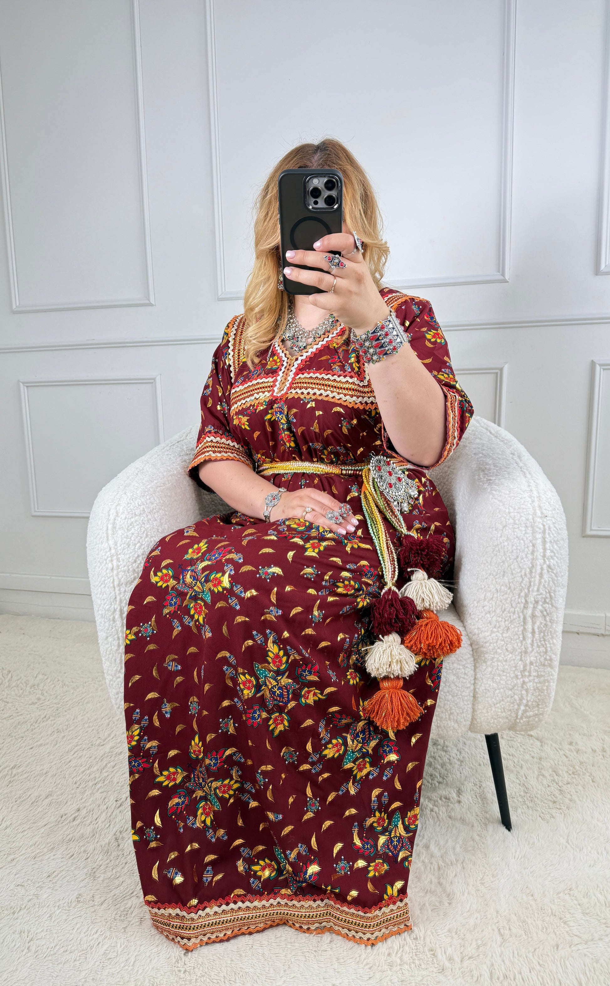 Robe de maison kabyle — Modèle Mounia Yelli