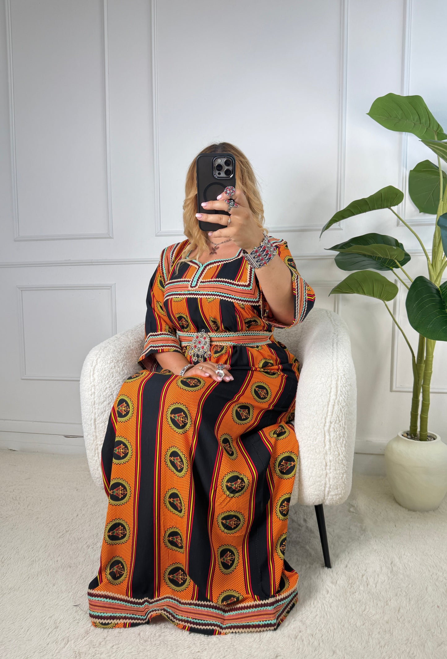 Robe de maison kabyle — Modèle Malha Demi manche Yelli